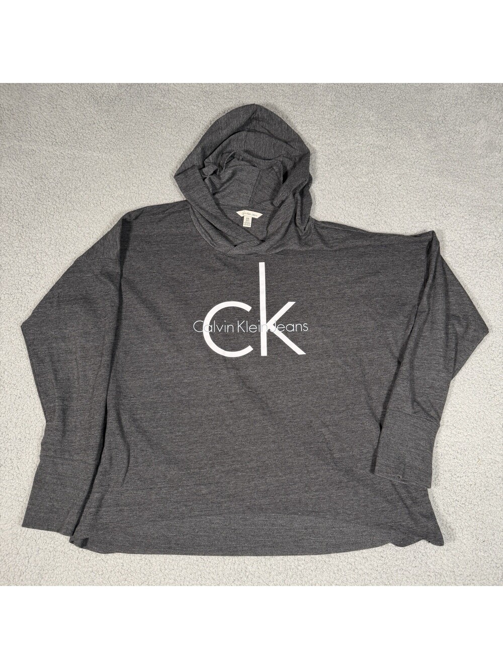 Calvin Klein CK Jeans Hoodie Pullover Womens 2XL Gray  Logo XXL